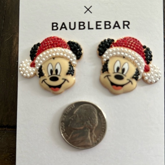 Disney x BAUBLEBAR Mickey Mouse Christmas Earrings New - Picture 3 of 5